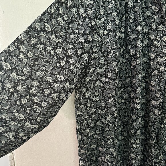 Vintage Blue Floral Silk Top - Picture 2 of 4
